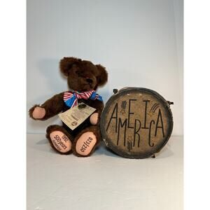 Hermann Mohair Teddy Bear for America 1492-1992 LE 23/250 w/COA & Drum